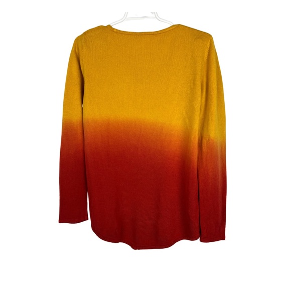 Gold to red ombré sweater orange asymmetrical soft dip dye sunset - Picture 2 of 4